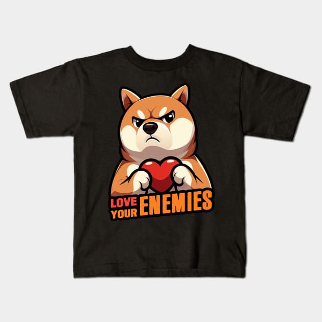 Love Your Enemies Kids T-Shirt by Plushism